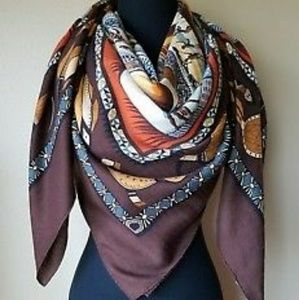 HERMÈS PARIS Vie Du Fleuve 140cm Scarf Africa